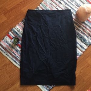 Modest navy blue below knee pencil skirt